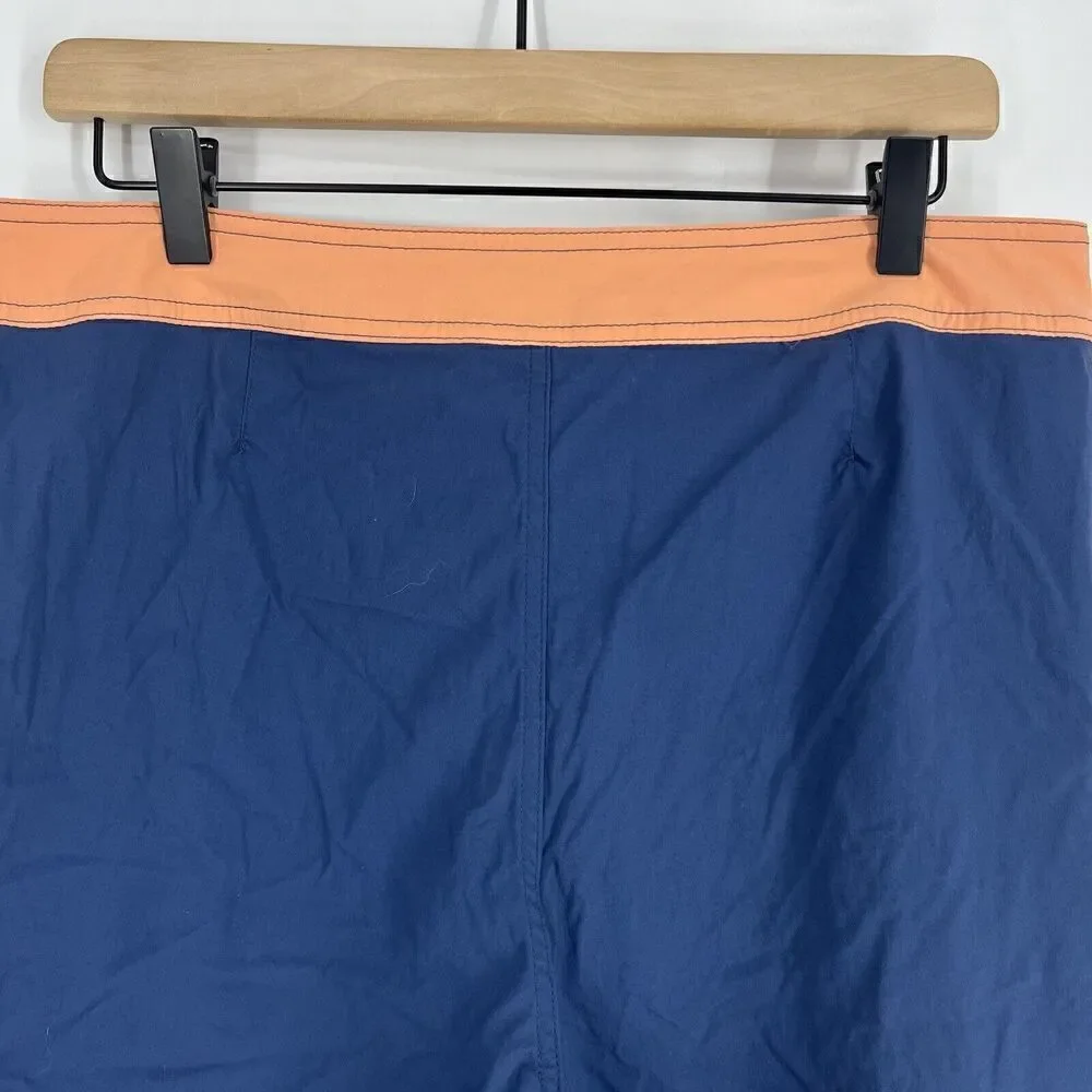 Patagonia Wavefarer Board Shorts Size 34 Mens Navy Pink Colorblock Swim Trunks
